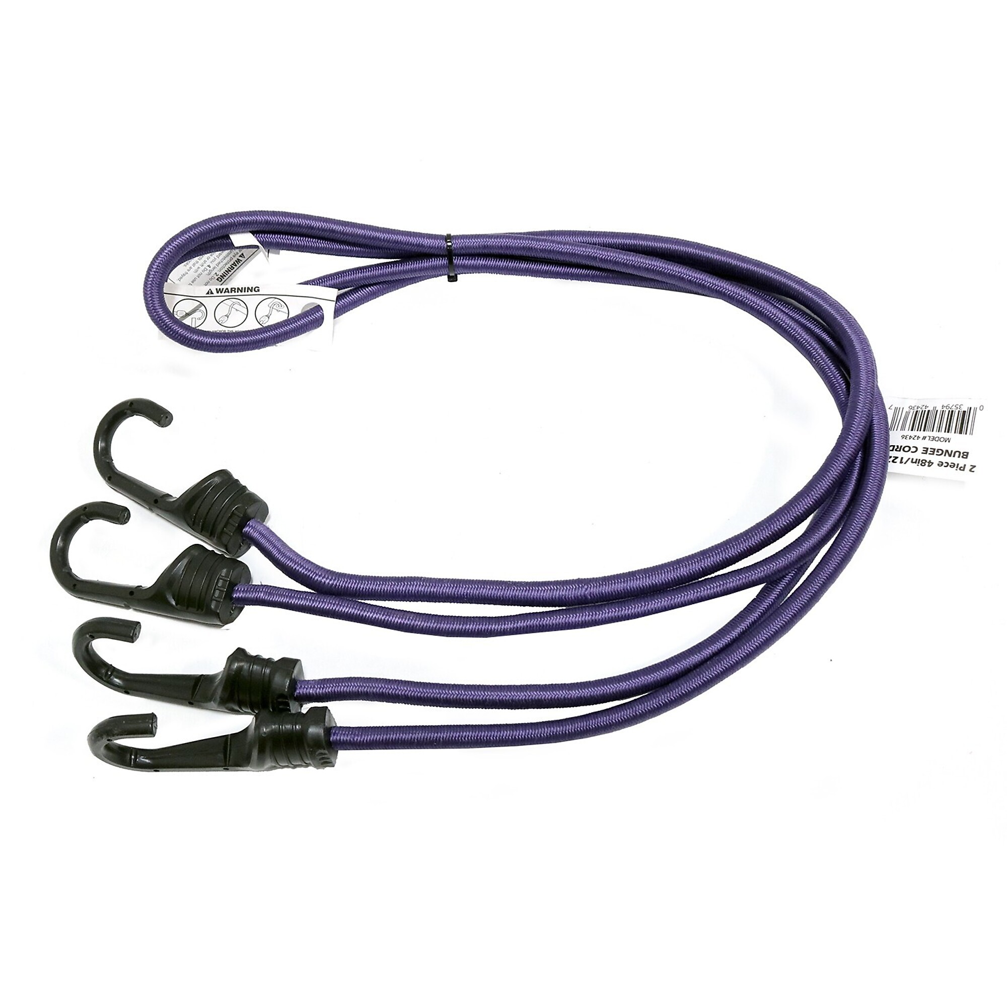 CargoLoc, 2 Pc 48" Bungee Cords with Molded Steel Hooks, Model # 42436